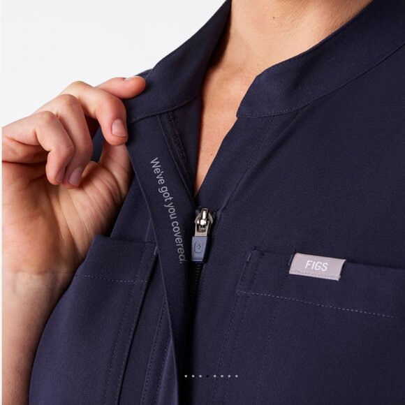 NWT FIGS Navy Blue Rafaela Cargo Jumpsuit Scrubs - Picture 4 of 15